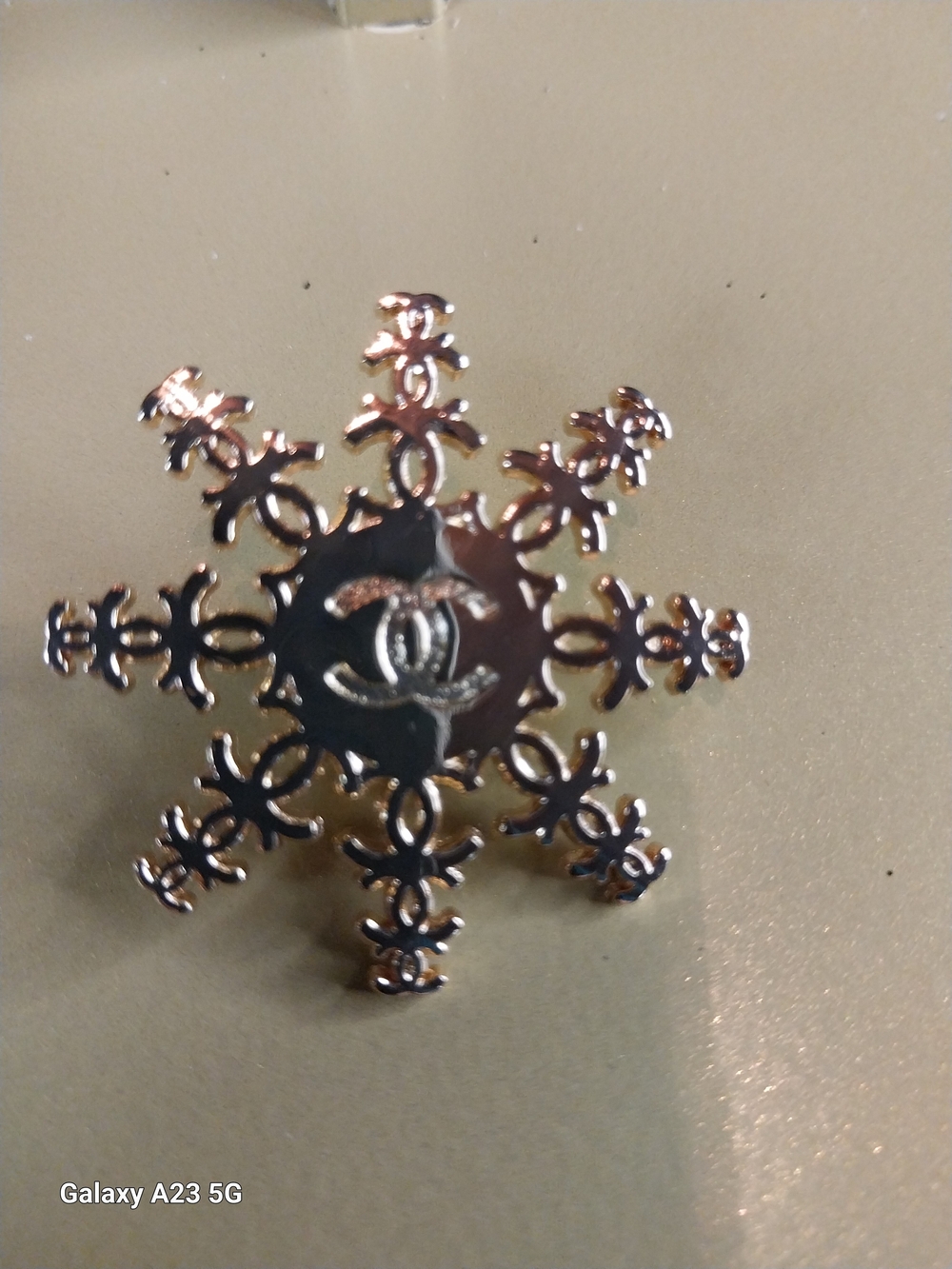Chanel Beaute' Elegant Gold Snowflake Pin Brooch Christmas 2024